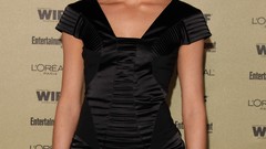 Woman smiling brunettes models black dress Taylor Cole