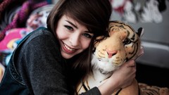 Woman smiling brunettes models Pauline Hita