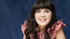 Woman smiling brunettes zooey deschanel