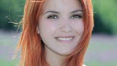 Woman smiling green eyes redheads Violla A