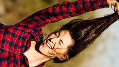 Woman smiling long hair models