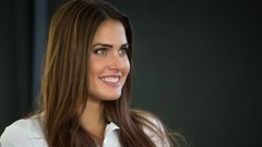 Woman smiling long hair models Zsuzsanna Jakabos odel