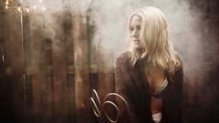 Woman smoke blondes models bra