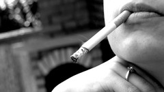 Woman smoke Cigarettes monochrome