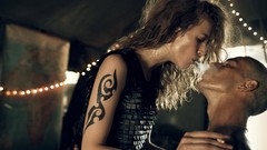 Woman smoke couple wet romantic tattoos