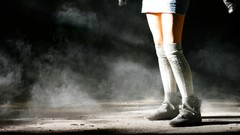 Woman smoke dust socks urban legs