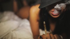 Woman smoke hats beds Cigarettes marijuana tobacco nude
