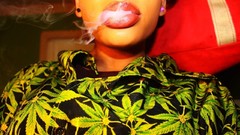 Woman smoke marijuana