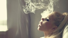 Woman smoke marijuana blondes