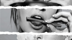 Woman smoke monochrome