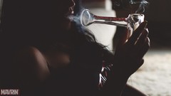 Woman smoke pipes brunettes Aleksandr Mavrin