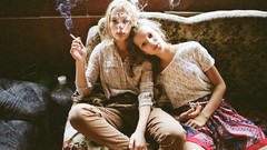 Woman smoke retro Cigarettes smoking