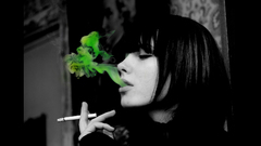 Woman smoke selective coloring