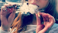 Woman smoke sunglasses smoking brunettes