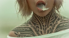 Woman smoke wet smoking blondes tattoos piercings