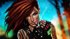 Woman smoking artwork