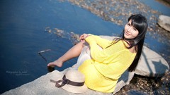 Woman smoking asians brunettes models black hair Korean Cha 