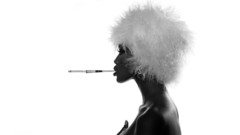 Woman smoking black naomi