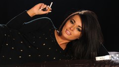 Woman smoking brunettes Charley Atwell