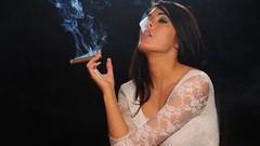 Woman smoking brunettes Charley Atwell