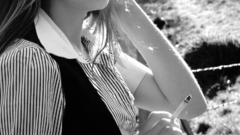 Woman smoking monochrome