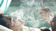 Woman smoking tattoos