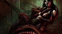 Woman snakes magic: the gathering artwork Steve Argyle