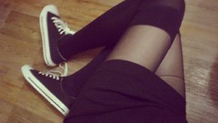 Woman sneakers Converse legs pantyhose All Star knee socks body 