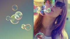 Woman soap bubbles