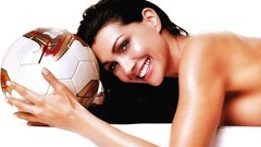 Woman soccer football ball