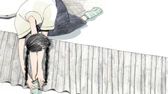 Woman socks Anime braids