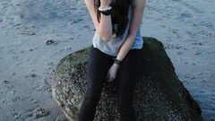 Woman socks brunettes leggings