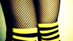 Woman socks legs striped legwear fishnet lingerie