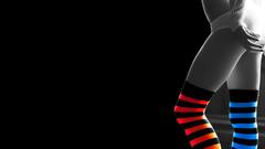 Woman socks selective coloring