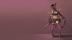 Woman socks Warriors Swords masks skirts boots ponytails 