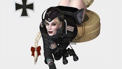 Woman soldiers blondes Simple Background