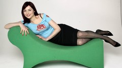 Woman sophie ellis bextor skirts couch brunettes high heels