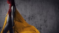 Woman spectrum fabric redheads artistic selective coloring