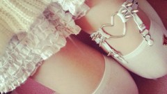 Woman spikes Hearts legs stockings white stockings garters body 