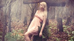 Woman spring forests