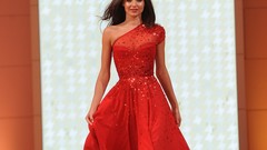 Woman stage Hollywood red dress fashion Actress brunettes 
