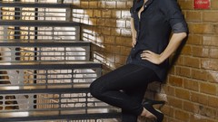 Woman stairways high heels