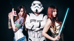 Woman star wars tattoos brunettes redheads cosplay stormtroopers