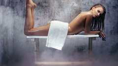 Woman steam feet Tiffany