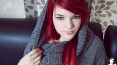 Woman stills couch models photo shoot redheads suicide girls 