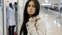 Woman stills market photo shoot black hair Alex pornstars 