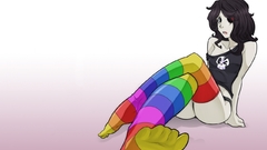 Woman stockings Gothic rainbows