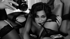 Woman stockings lesbians garter