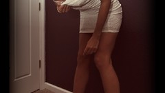 Woman stockings lingerie brunettes nude panties high heels 