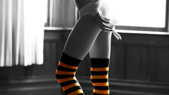 Woman stockings orange socks